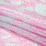 Pink and Pale Blue Floral Sheer Luxury Brocade