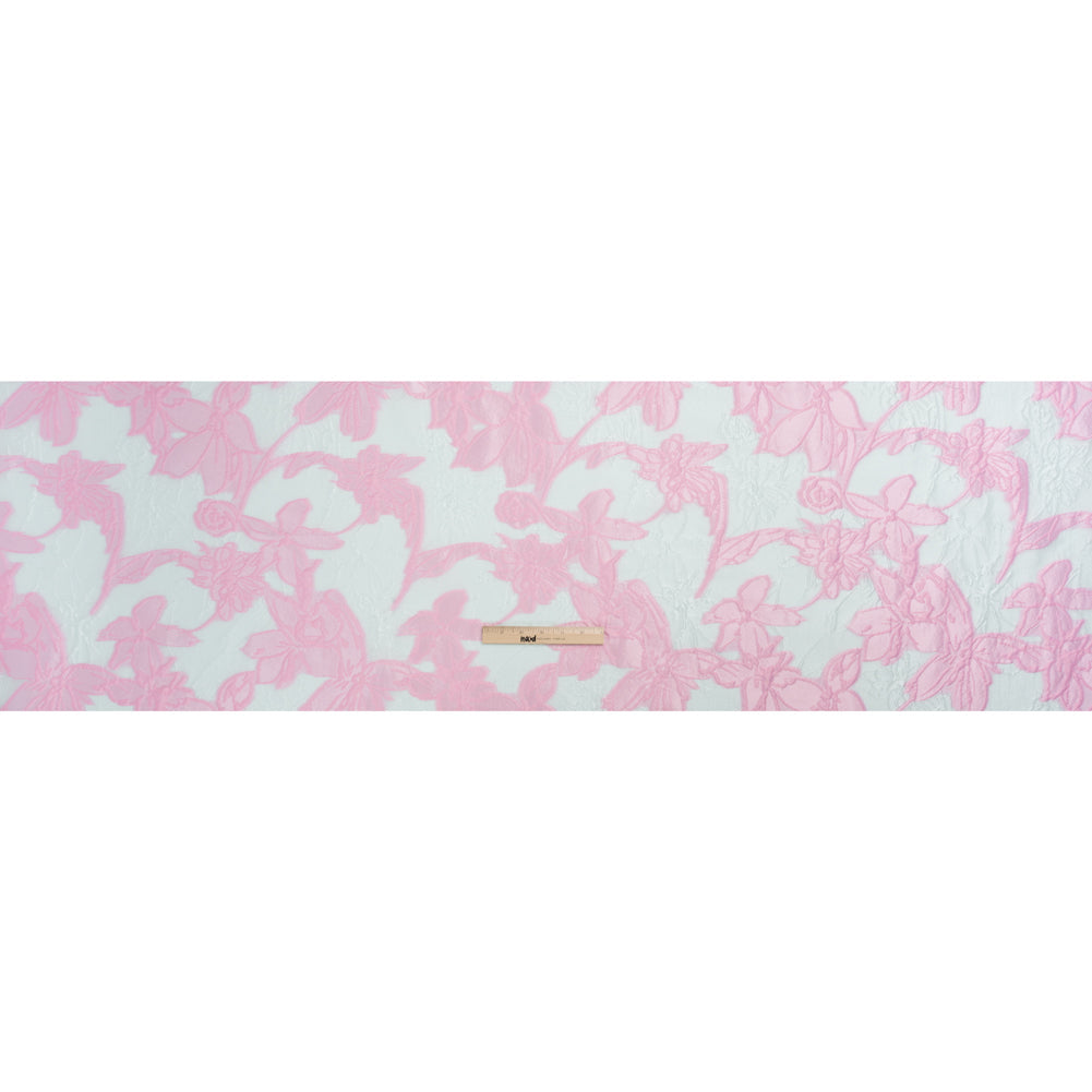 Pink and Pale Blue Floral Sheer Luxury Brocade