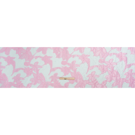 Pink and Pale Blue Floral Sheer Luxury Brocade