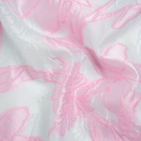 Pink and Pale Blue Floral Sheer Luxury Brocade
