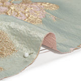 Metallic Gold, Baby Pink and Light Gray Floral Luxury Brocade