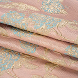 Metallic Gold, Baby Blue and Pink Floral Luxury Brocade