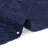 Luminous Navy Crinkled Luxury Brocade