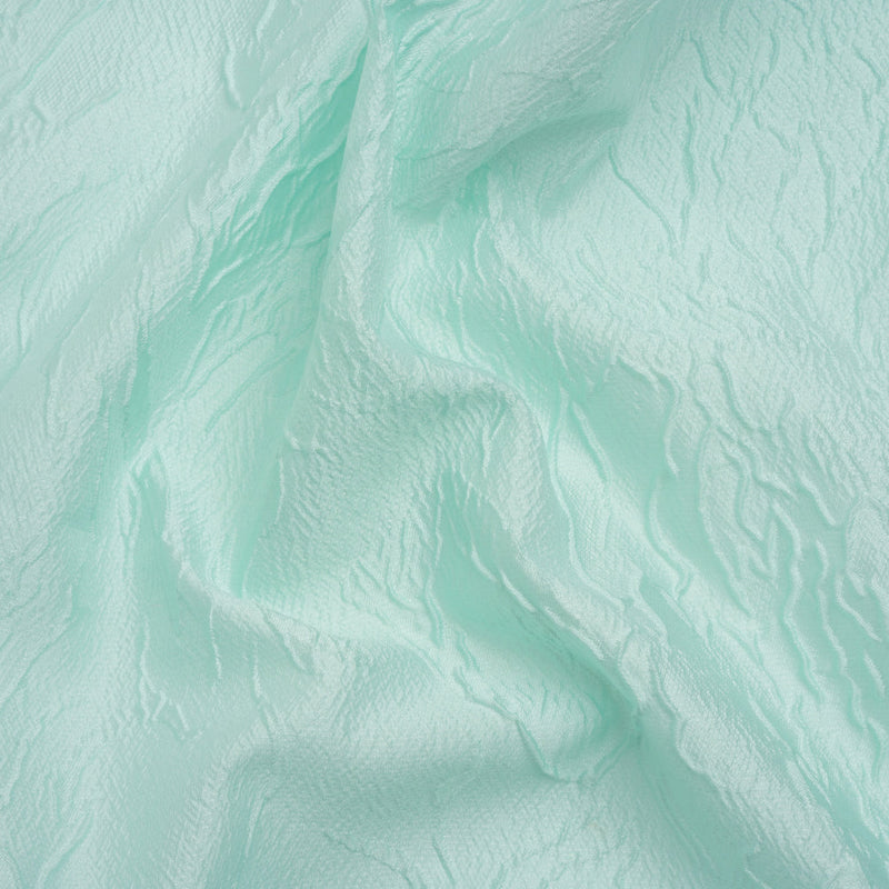 Luminous Aqua Crinkled Luxury Brocade