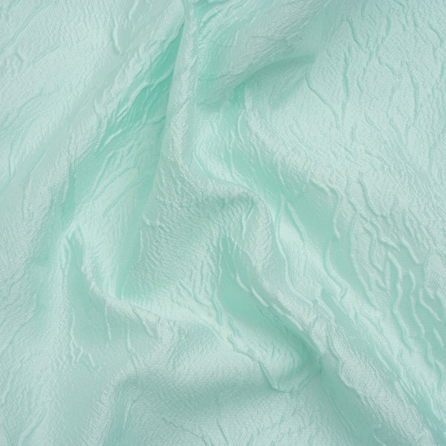 Luminous Aqua Crinkled Luxury Brocade