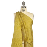 Luminous Citron Crinkled Luxury Brocade