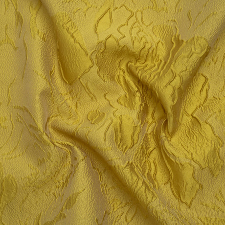 Luminous Citron Crinkled Luxury Brocade