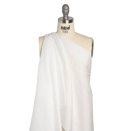 Luminous Off White Crinkled Luxury Brocade