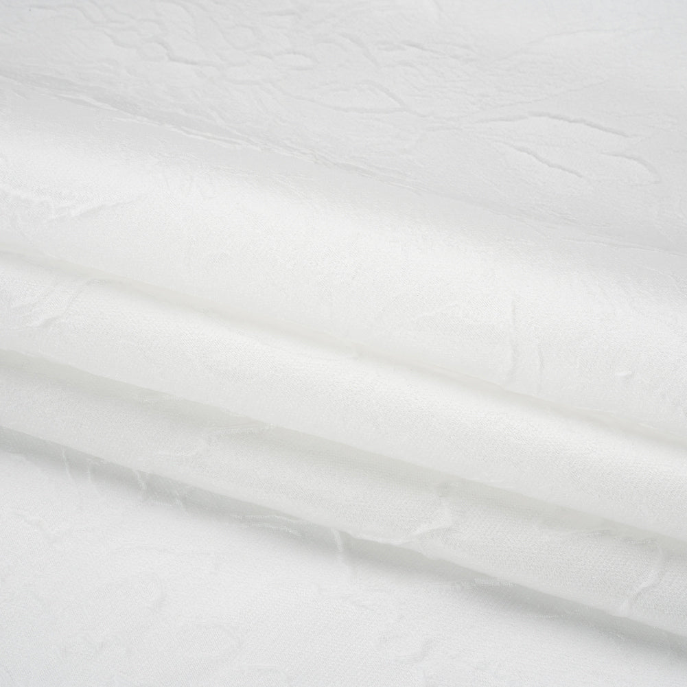 Luminous Off White Crinkled Luxury Brocade
