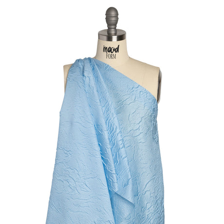 Luminous Baby Blue Crinkled Luxury Brocade