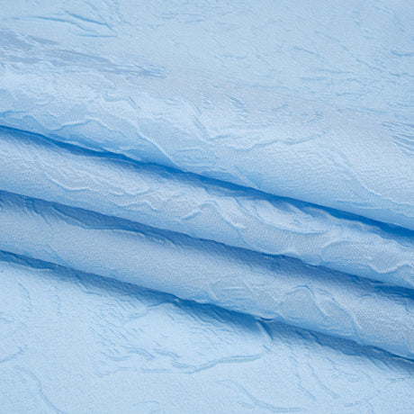 Luminous Baby Blue Crinkled Luxury Brocade