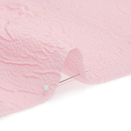 Luminous Baby Pink Crinkled Luxury Brocade