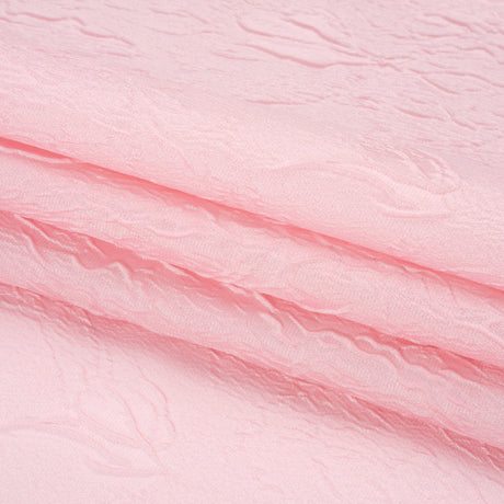 Luminous Baby Pink Crinkled Luxury Brocade