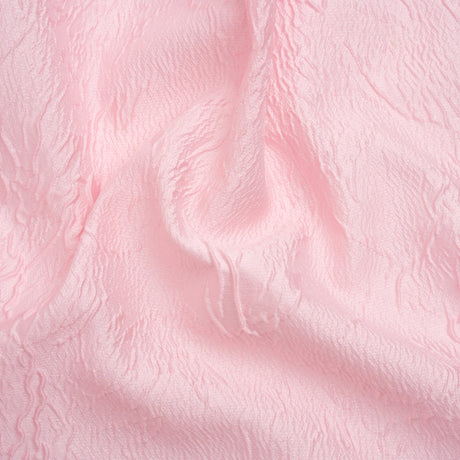 Luminous Baby Pink Crinkled Luxury Brocade