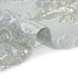 Metallic Silver and Gray Flower Clippings Luxury Brocade