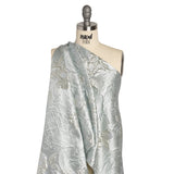 Metallic Silver and Gray Flower Clippings Luxury Brocade