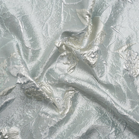 Metallic Silver and Gray Flower Clippings Luxury Brocade