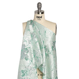 Metallic Mint and Silver Flower Clippings Luxury Brocade