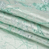 Metallic Mint and Silver Flower Clippings Luxury Brocade