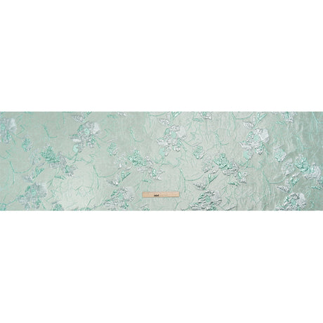 Metallic Mint and Silver Flower Clippings Luxury Brocade