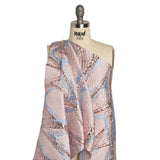 Metallic Pastel Pink and Baby Blue Flowing Lines Luxury Brocade