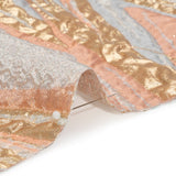 Metallic Gold, Pale Gray and Peach Flowing Lines Luxury Brocade