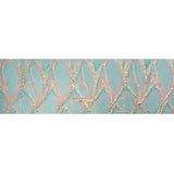 Metallic Gold, Turquoise and Pink Flowing Lines Luxury Brocade