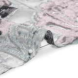 Metallic Silver, Pink and Black Floral Luxury Burnout Brocade