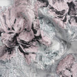 Metallic Silver, Pink and Black Floral Luxury Burnout Brocade