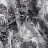 Metallic Silver and Gray Floral Luxury Burnout Brocade