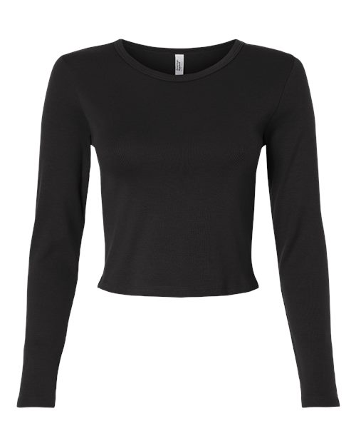 American Apparel Women's Baby Rib Long Sleeve Cropped Tee