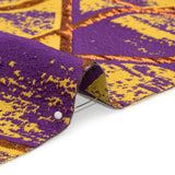 Metallic Copper, Mustard and Purple Geometric Distress Luxury Brocade