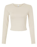 American Apparel Women's Baby Rib Long Sleeve Cropped Tee
