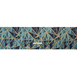 Metallic Gold, Turquoise and Navy Geometric Distress Luxury Brocade