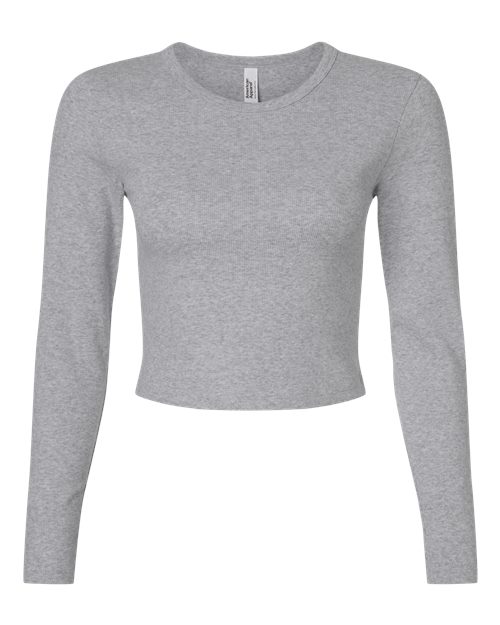 American Apparel Women's Baby Rib Long Sleeve Cropped Tee