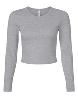American Apparel Women's Baby Rib Long Sleeve Cropped Tee