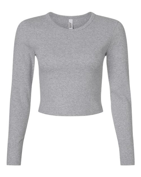 American Apparel Women's Baby Rib Long Sleeve Cropped Tee
