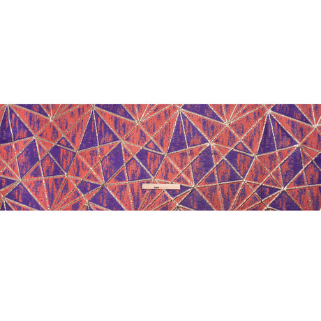 Metallic Gold, Light Red and Purple Geometric Distress Luxury Brocade