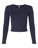 American Apparel Women's Baby Rib Long Sleeve Cropped Tee