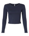 American Apparel Women's Baby Rib Long Sleeve Cropped Tee