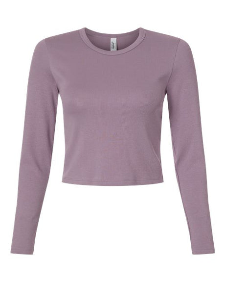American Apparel Women's Baby Rib Long Sleeve Cropped Tee