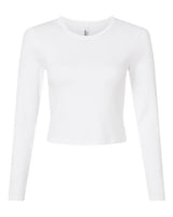 American Apparel Women's Baby Rib Long Sleeve Cropped Tee