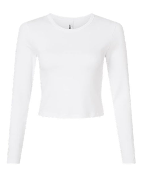 American Apparel Women's Baby Rib Long Sleeve Cropped Tee