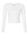 American Apparel Women's Baby Rib Long Sleeve Cropped Tee