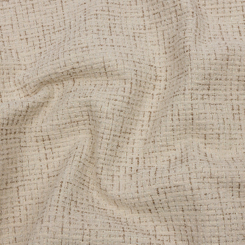 Crypton Creme Crosshatched Polyester Chenille Woven