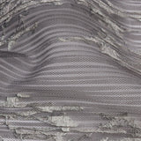 Embroidered Soft Pleated Tulle with Sequins - Charcoal and Blush Ombre Abstract - Sequoia Collection