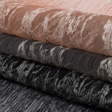 Embroidered Soft Pleated Tulle with Sequins - Charcoal and Blush Ombre Abstract - Sequoia Collection