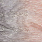 Embroidered Soft Pleated Tulle with Sequins - Charcoal and Blush Ombre Abstract - Sequoia Collection