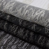 Embroidered Soft Pleated Tulle with Sequins - Black, Gray and White Ombre Abstract - Sequoia Collection