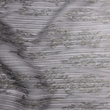 Embroidered Soft Pleated Tulle with Sequins - Black, Gray and White Ombre Abstract - Sequoia Collection